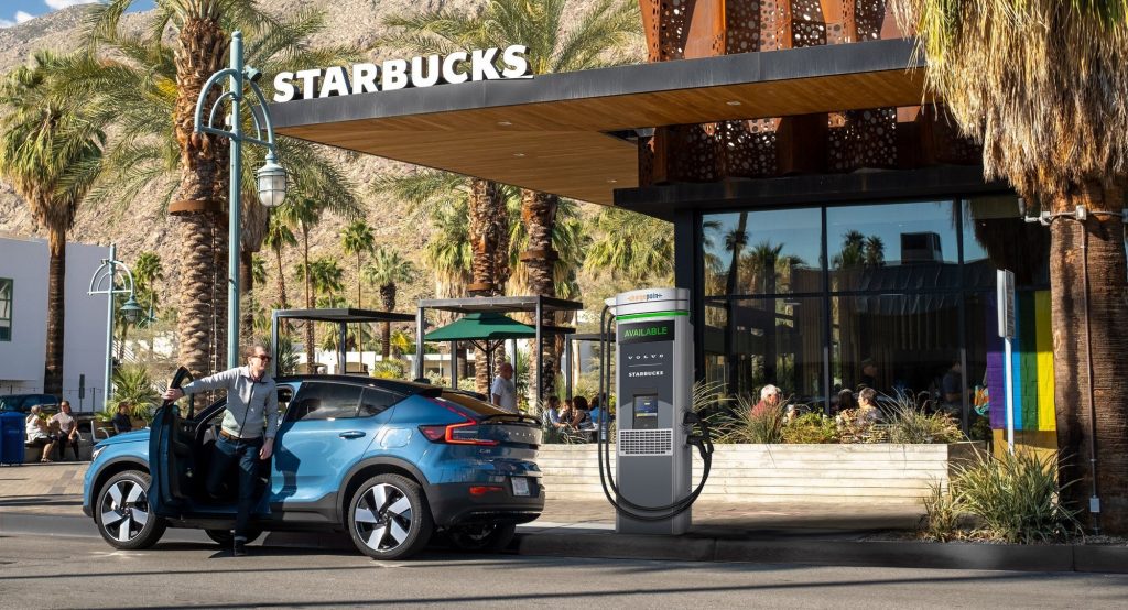 Now You Can Charge Your Volvo EV While Starbucks Gets Your Name Wrong