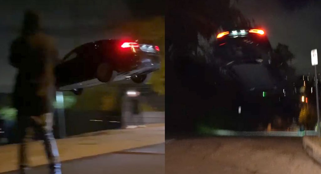 Tesla Driver Stupidly Aims For The Stars With Unbelievably Reckless Jump In Los Angeles