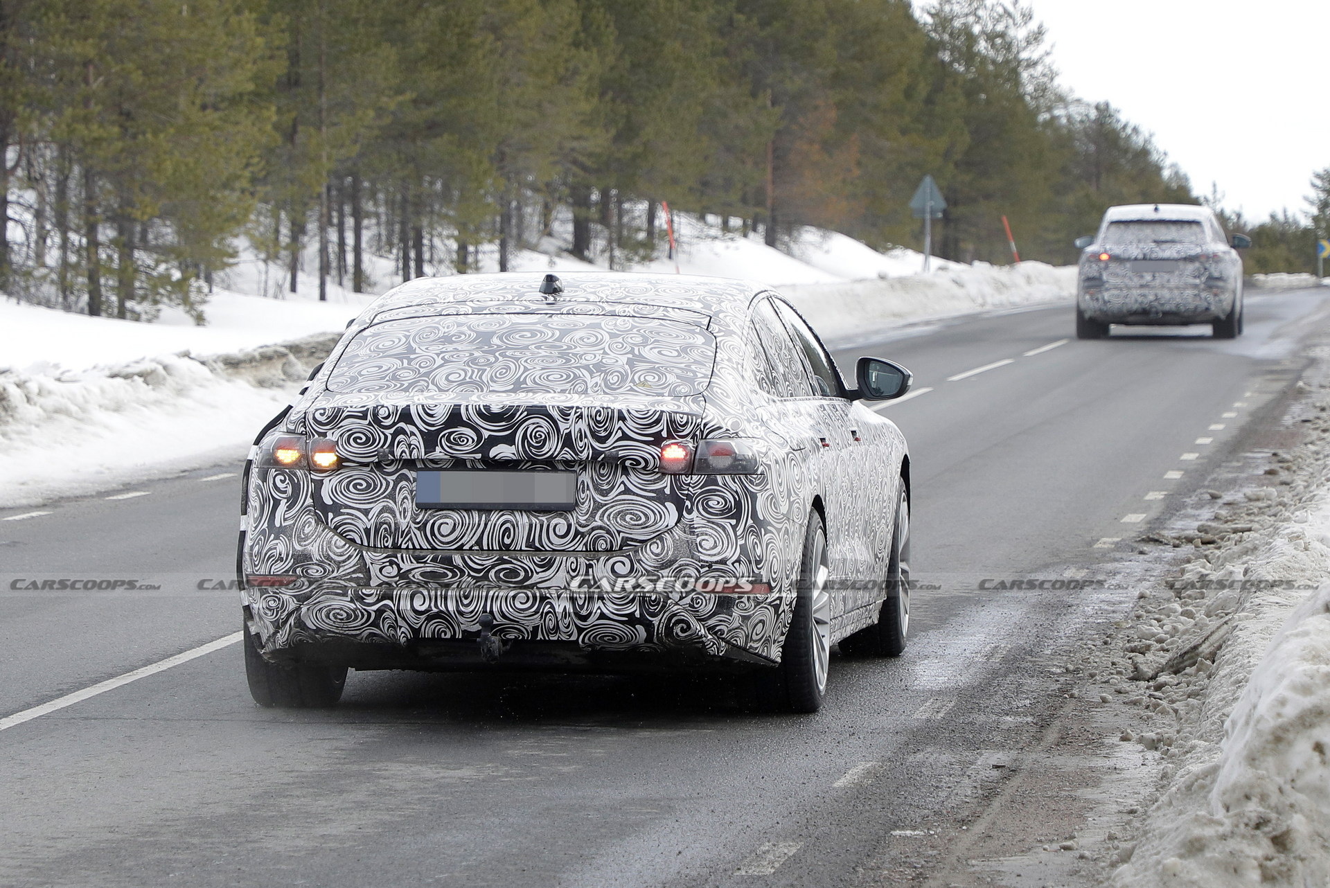 2024 Audi A6 E-Tron Spied Again Showing Split Headlights And Toned-Down Styling