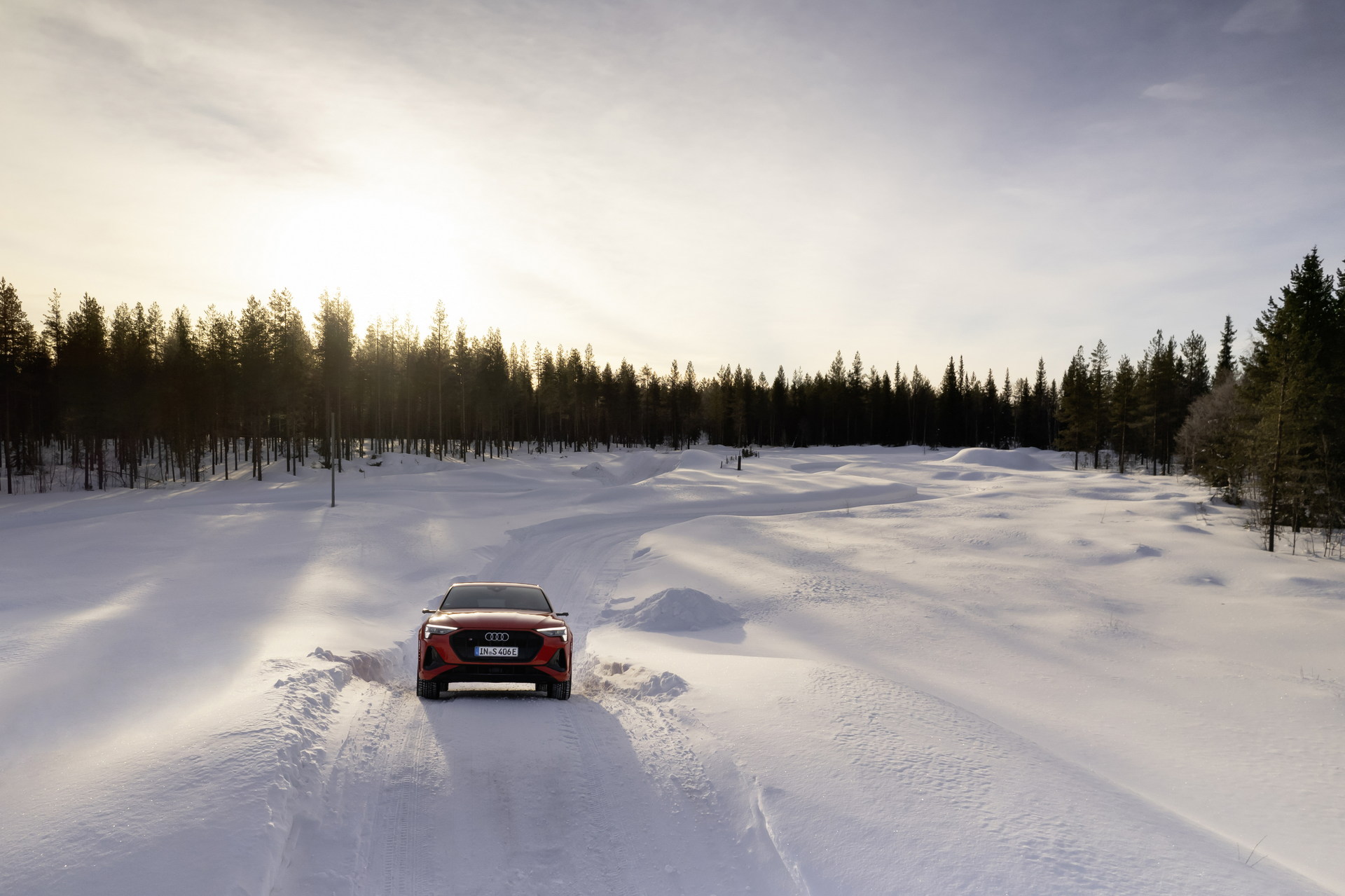 Audi Teases Facelifted E-tron Sportback During Winter Testing
