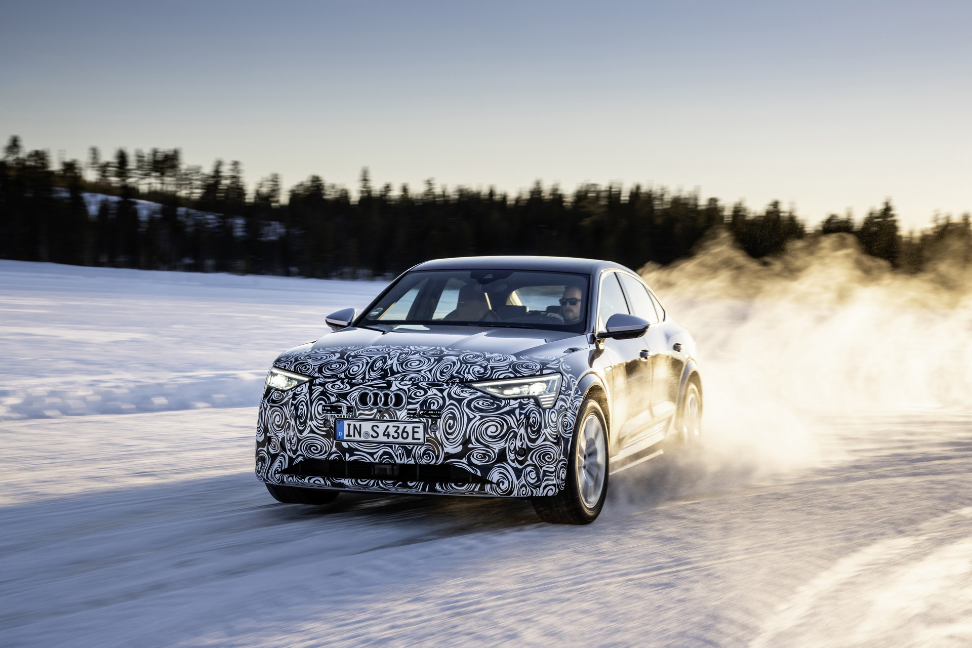Audi Teases Facelifted E-tron Sportback During Winter Testing
