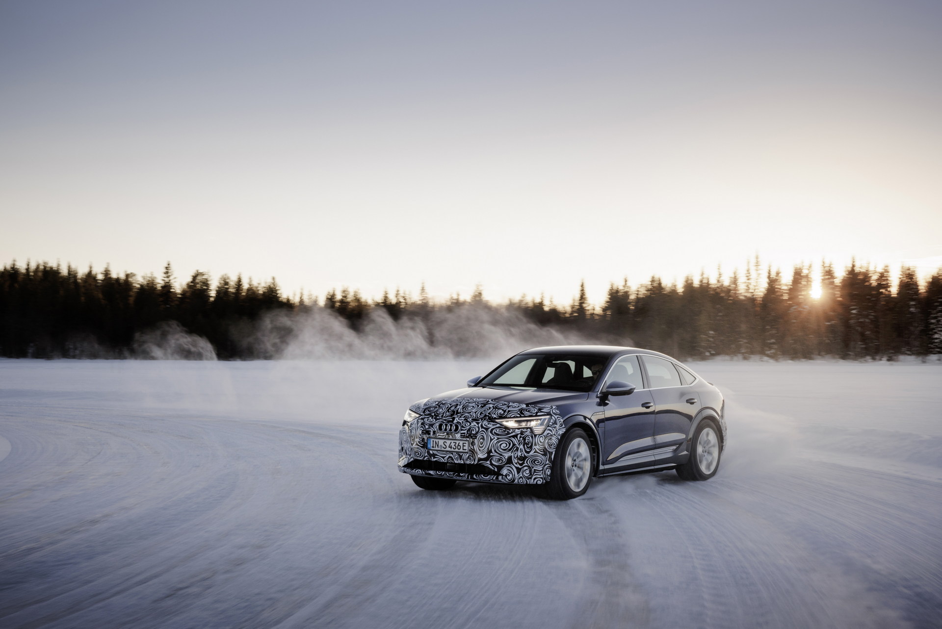 Audi Teases Facelifted E-tron Sportback During Winter Testing