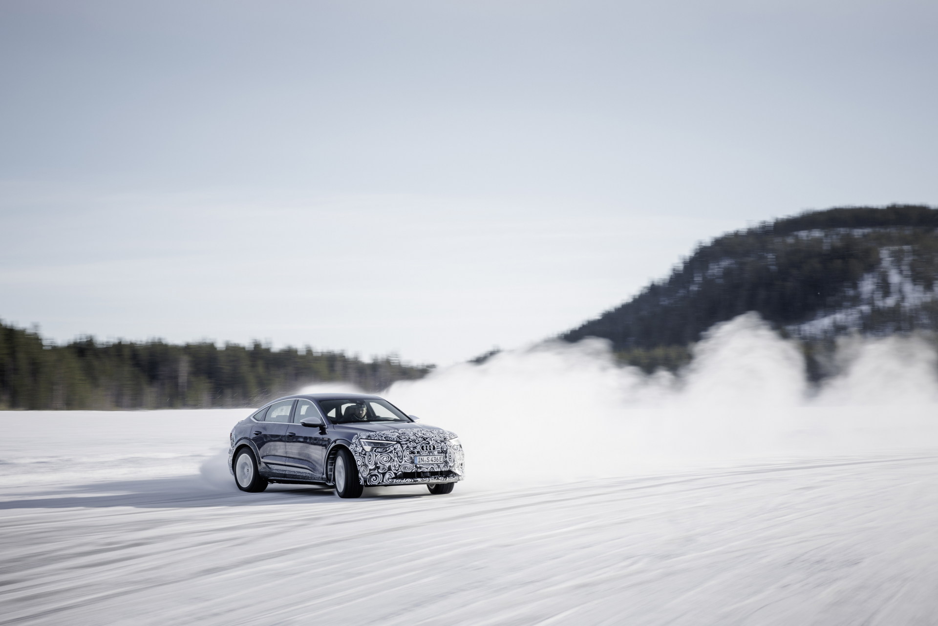 Audi Teases Facelifted E-tron Sportback During Winter Testing