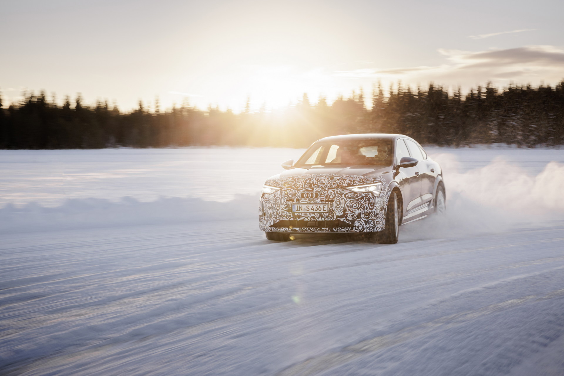 Audi Teases Facelifted E-tron Sportback During Winter Testing