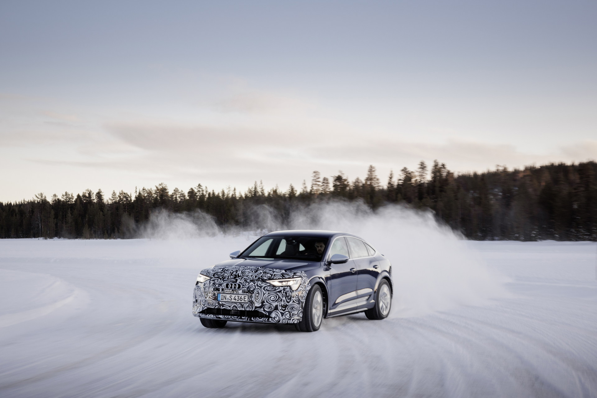 Audi Teases Facelifted E-tron Sportback During Winter Testing