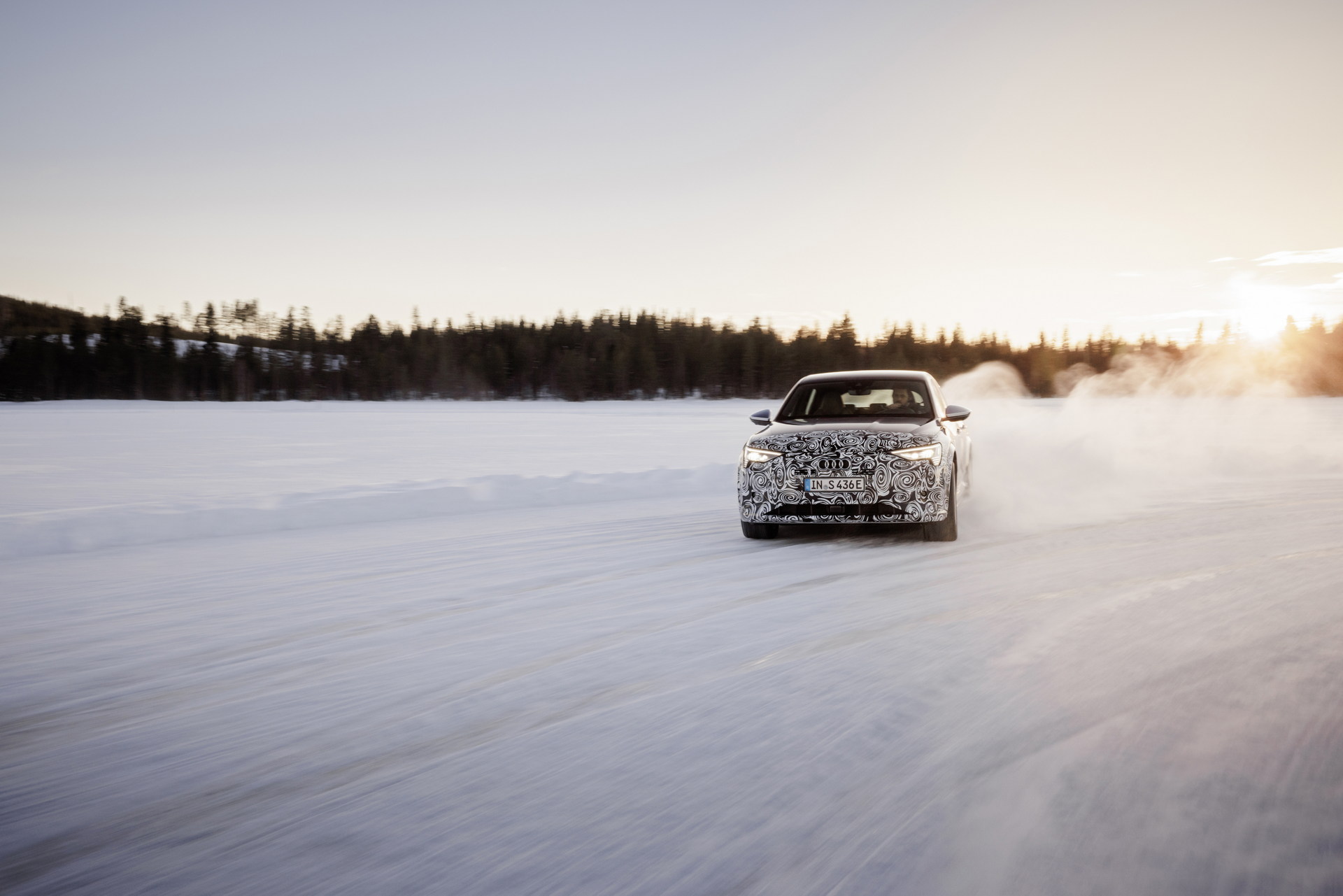 Audi Teases Facelifted E-tron Sportback During Winter Testing