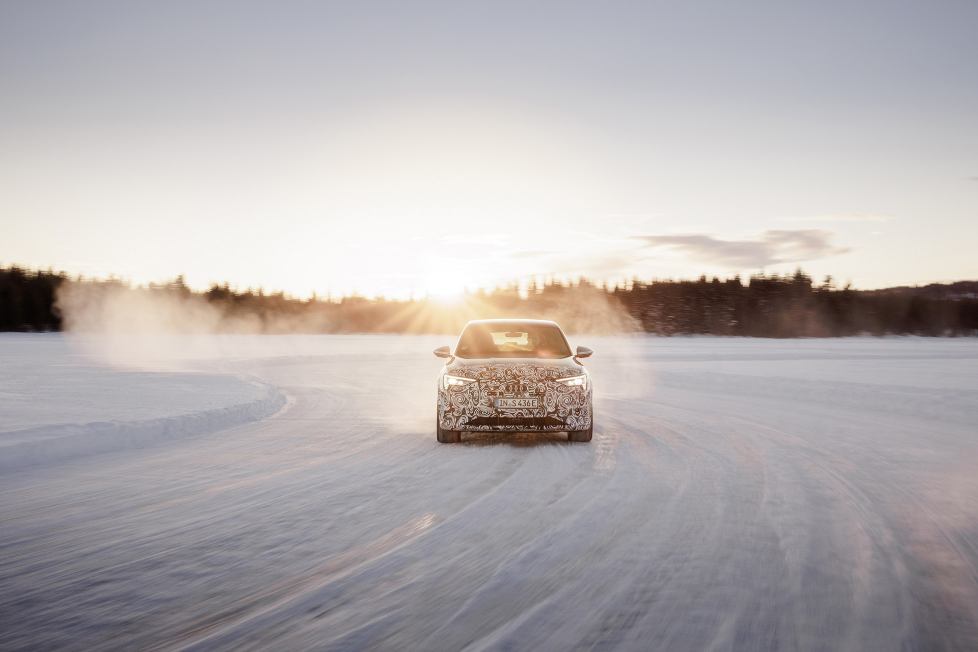 Audi Teases Facelifted E-tron Sportback During Winter Testing