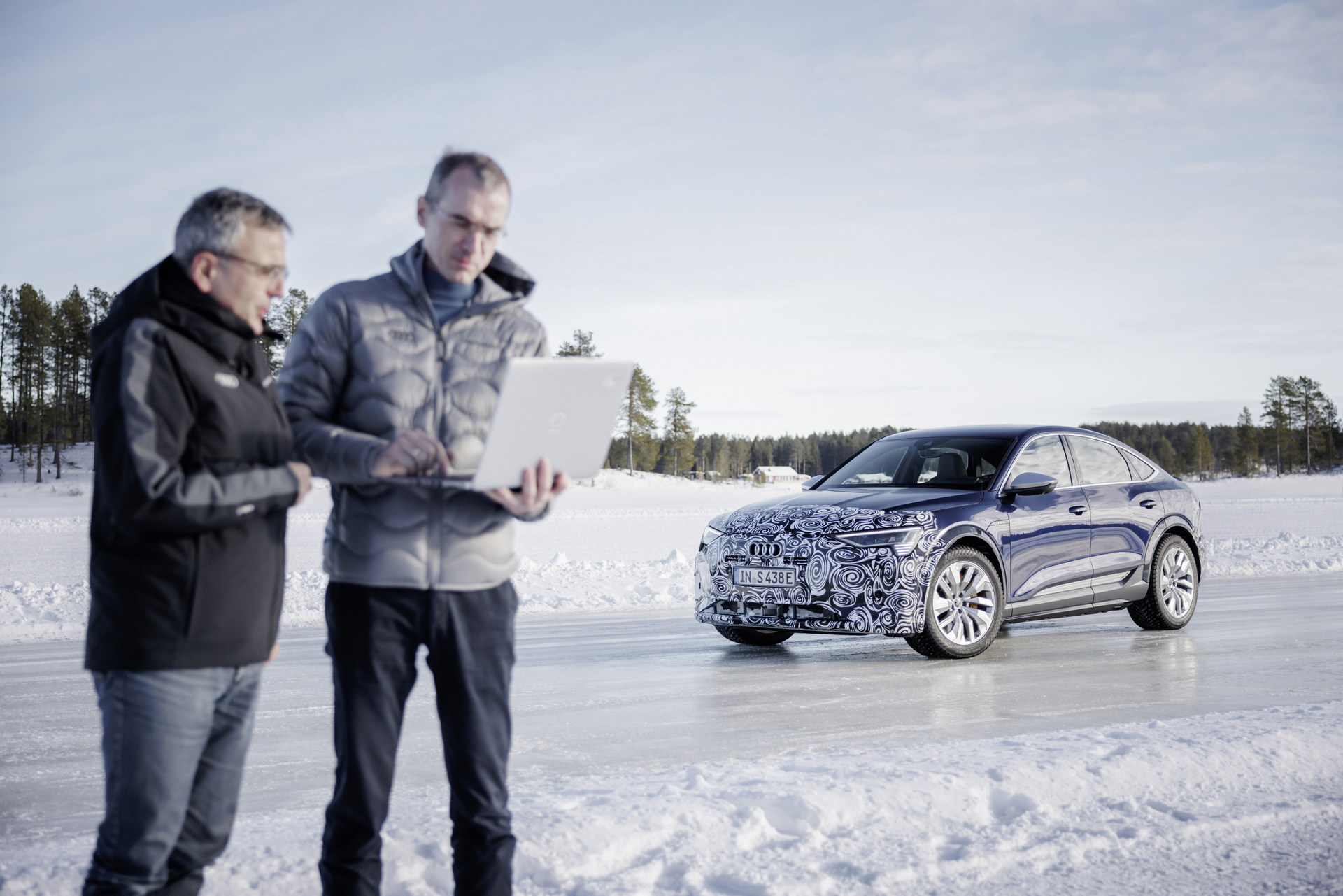 Audi Teases Facelifted E-tron Sportback During Winter Testing