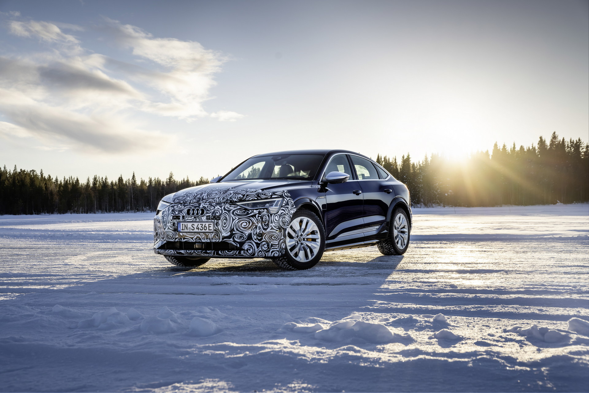 Audi Teases Facelifted E-tron Sportback During Winter Testing