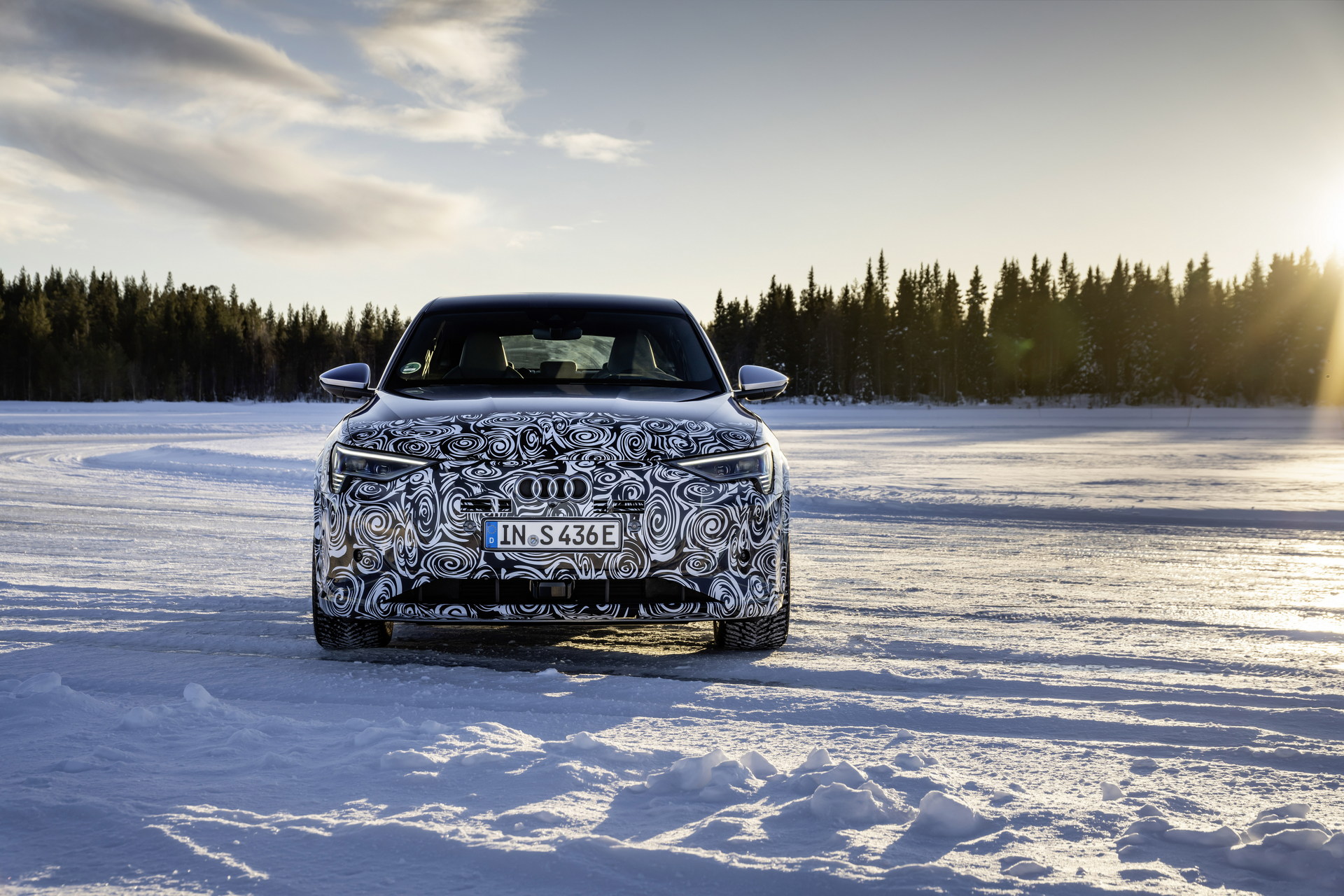 Audi Teases Facelifted E-tron Sportback During Winter Testing