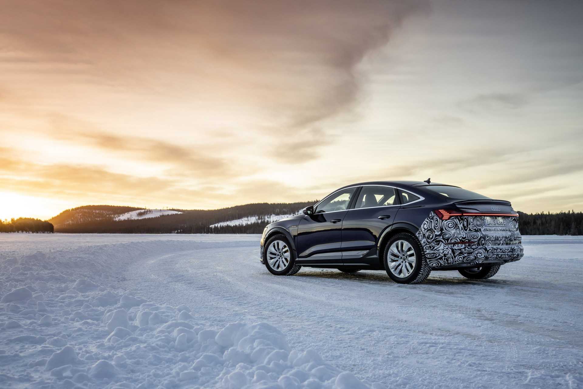 Audi Teases Facelifted E-tron Sportback During Winter Testing