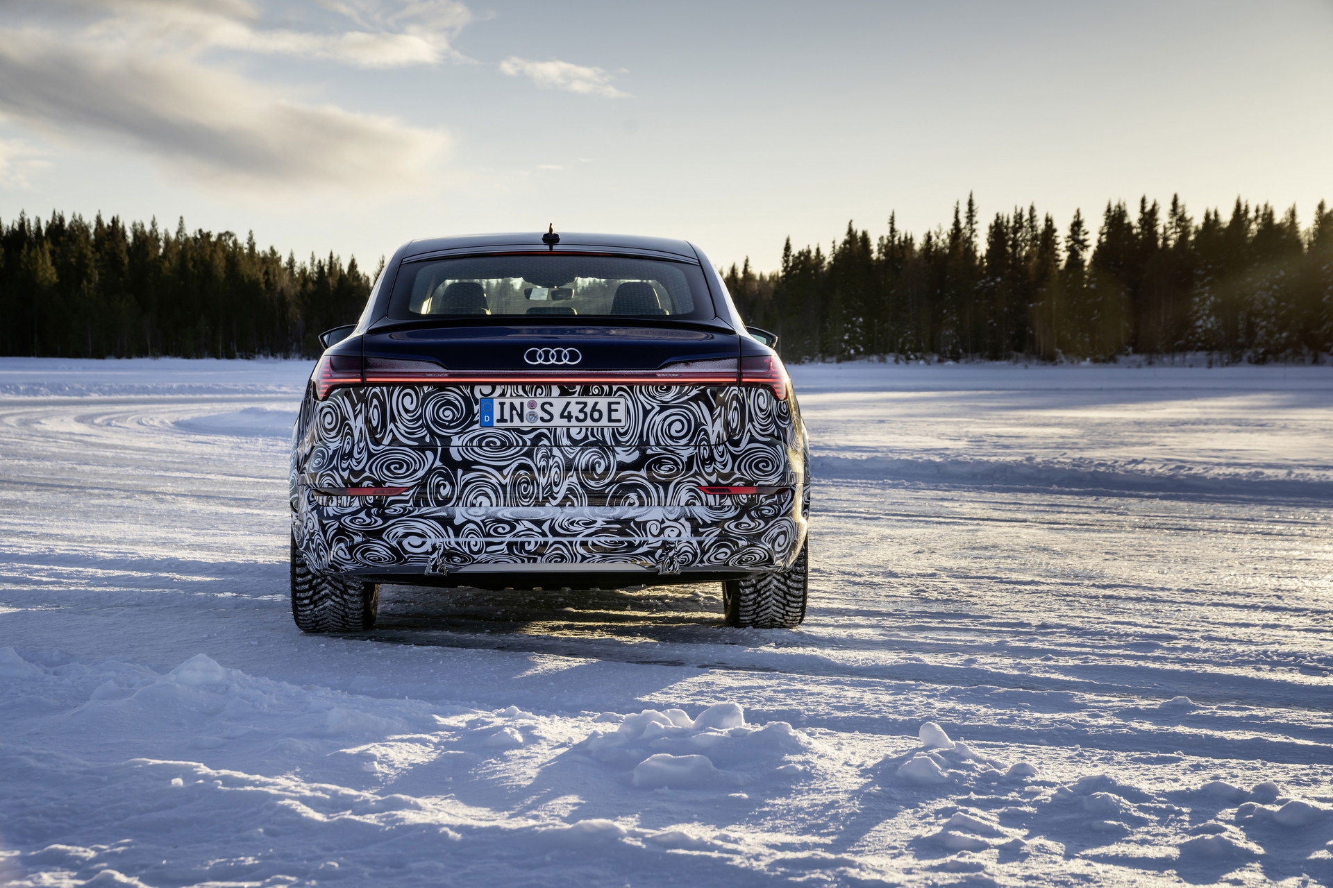 Audi Teases Facelifted E-tron Sportback During Winter Testing