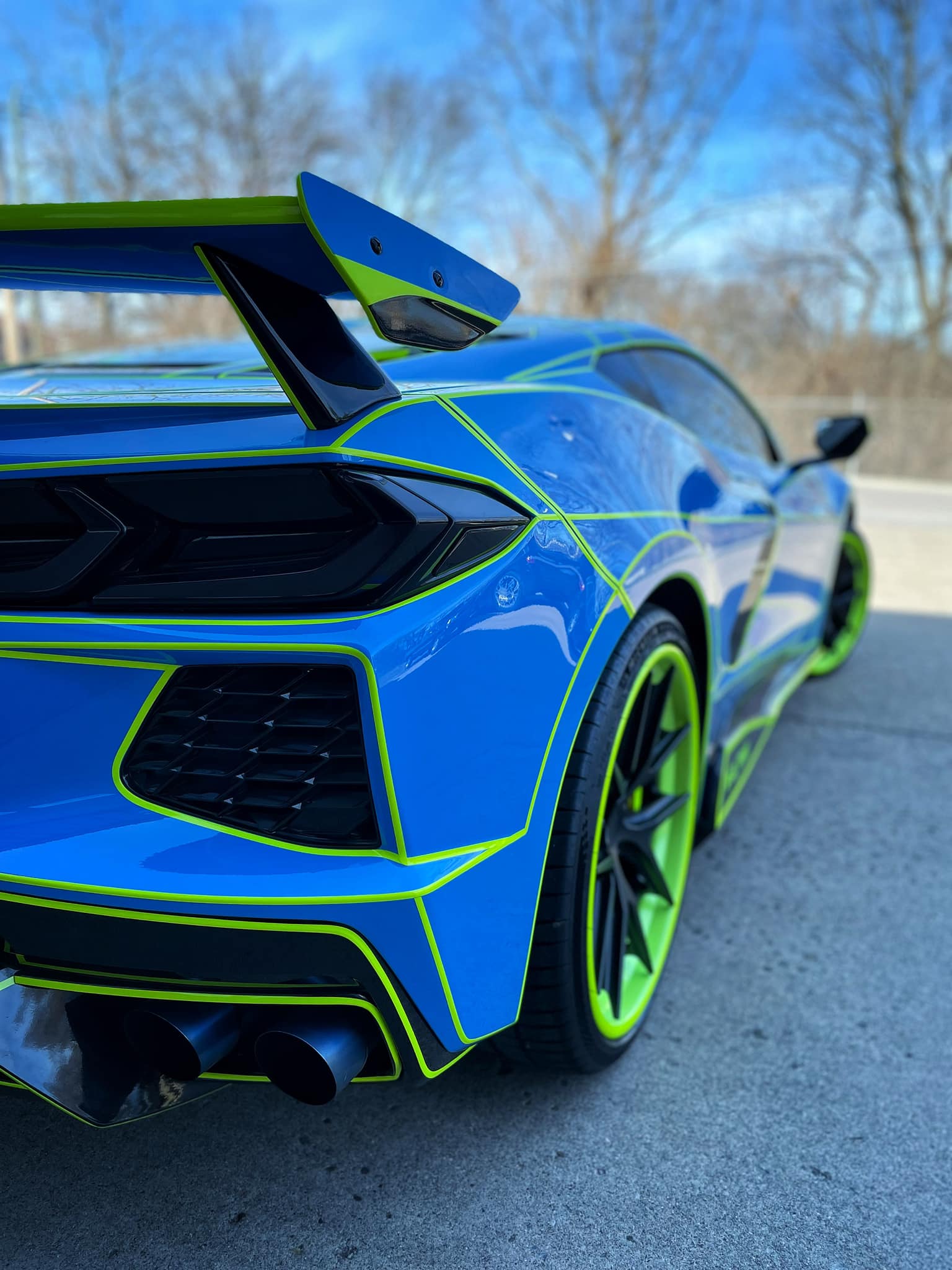 This C8 Corvette With Neon Yellow Stripes Belongs In A Tron Movie