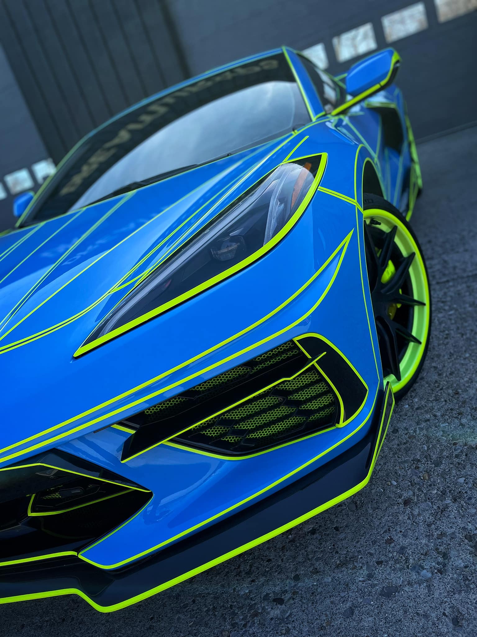 This C8 Corvette With Neon Yellow Stripes Belongs In A Tron Movie