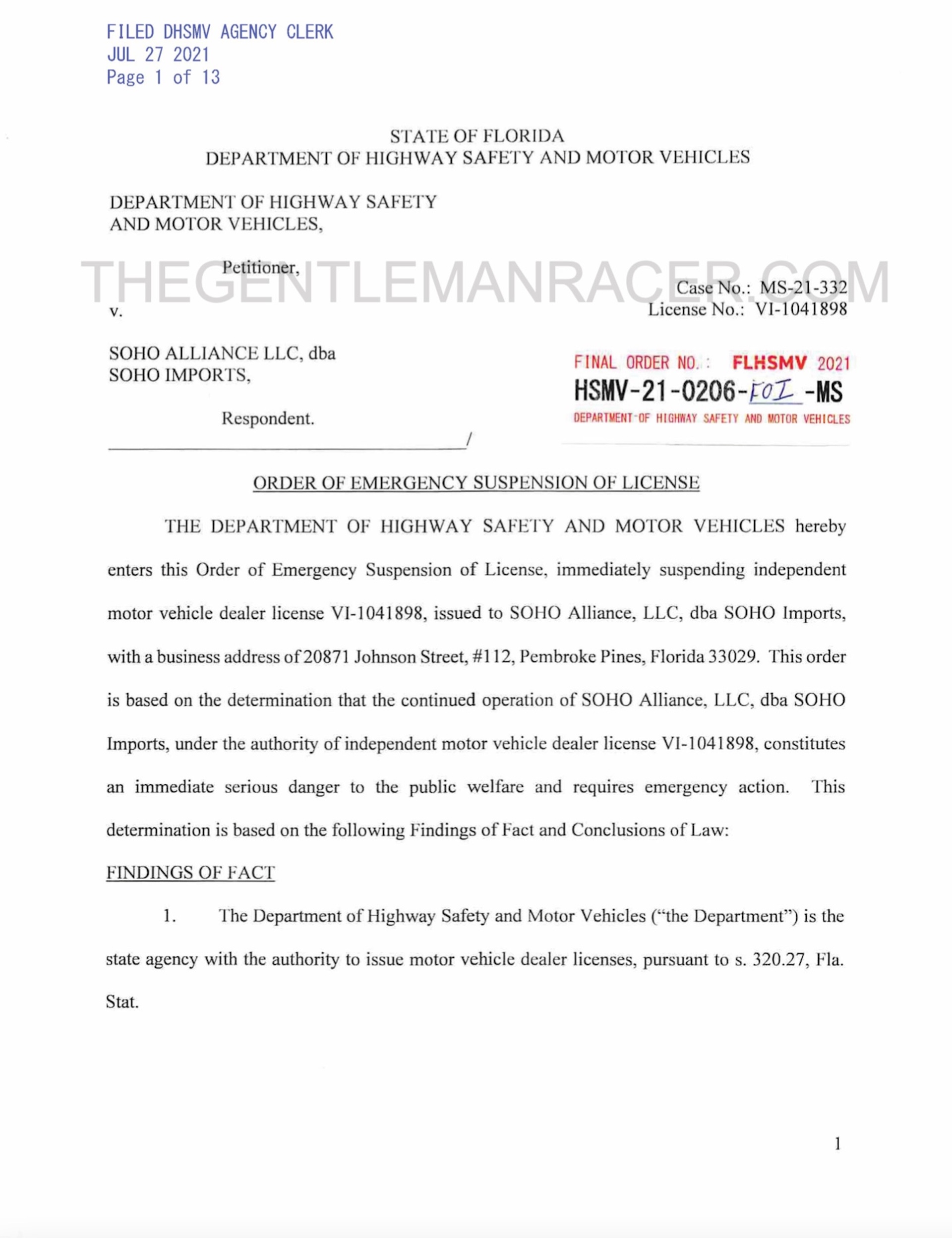 Florida Revokes Titles Of Nearly 400 Illegally Imported Cars