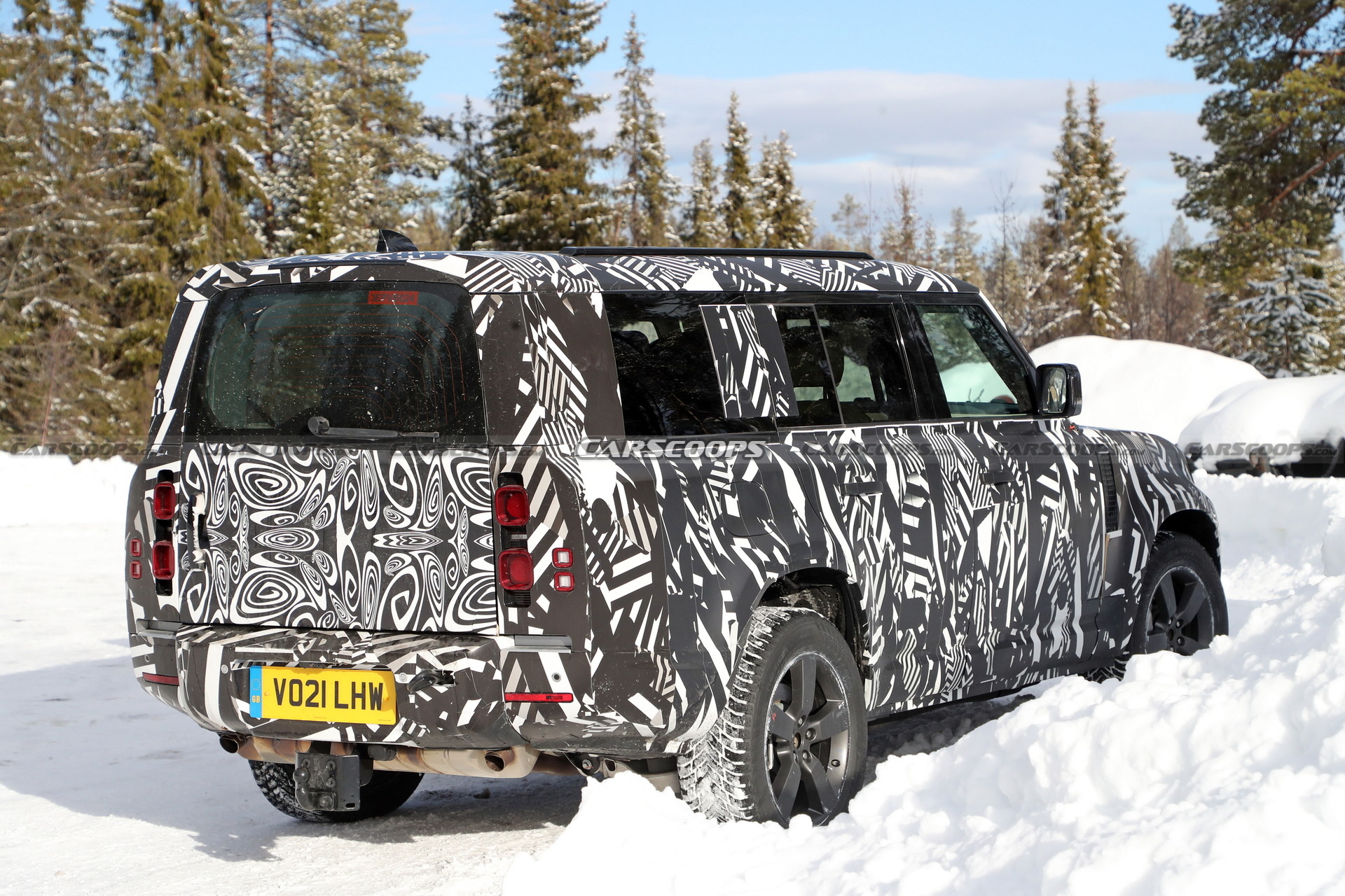 Land Rover’s Longer Defender 130 Spied Testing In The Snow