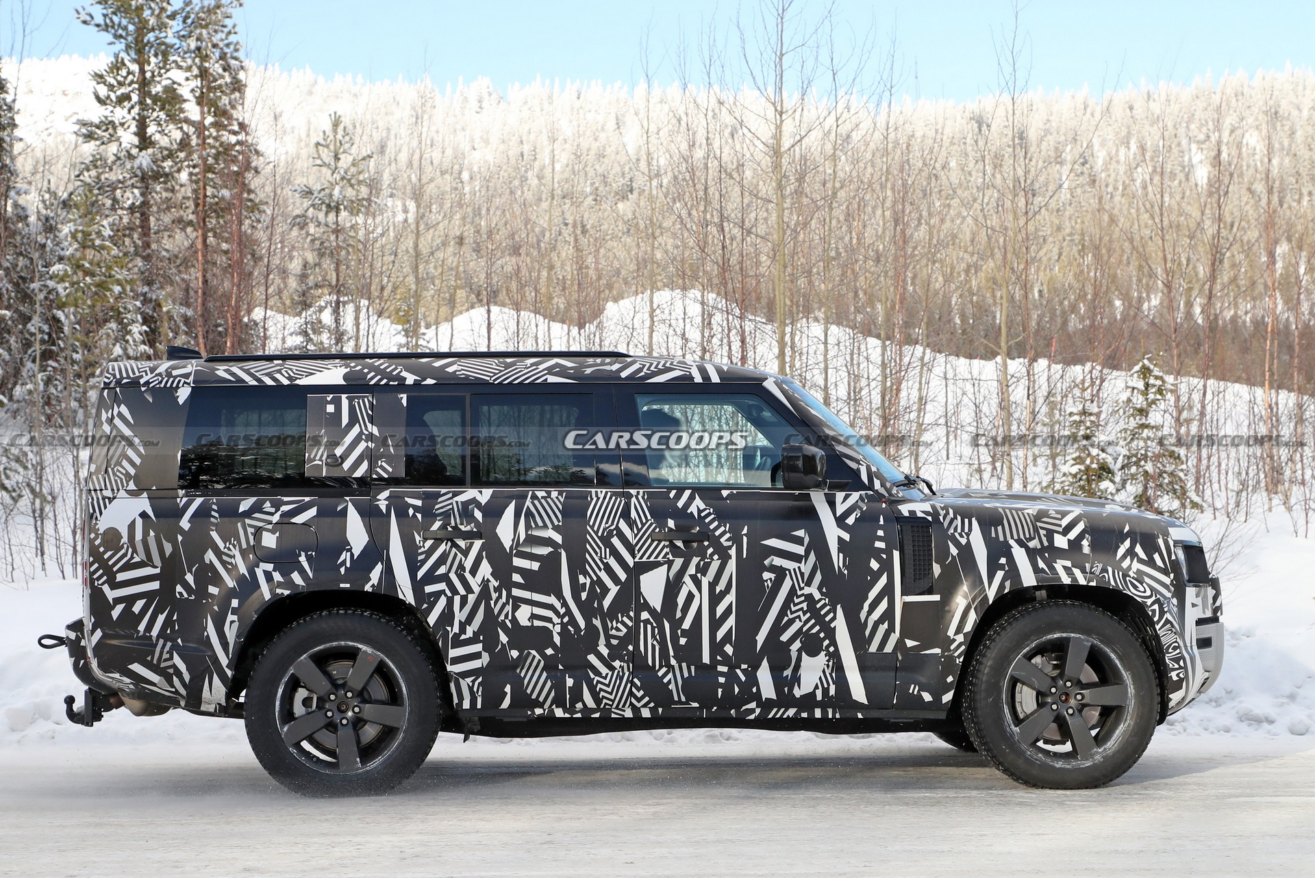 Land Rover’s Longer Defender 130 Spied Testing In The Snow