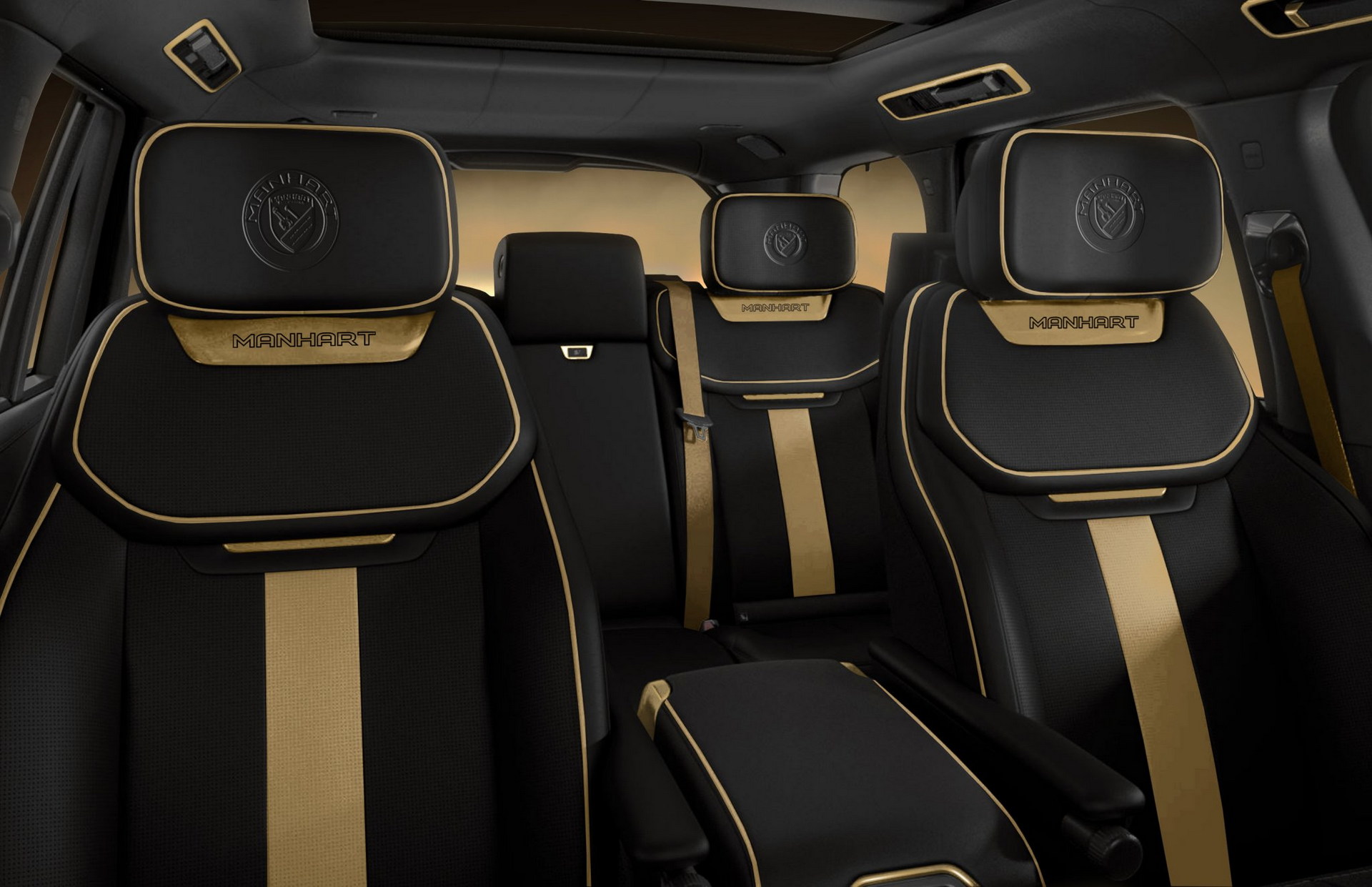 Manhart’s Vogue RV 650 Is An Opulent Black And Gold Range Rover For The Middle East