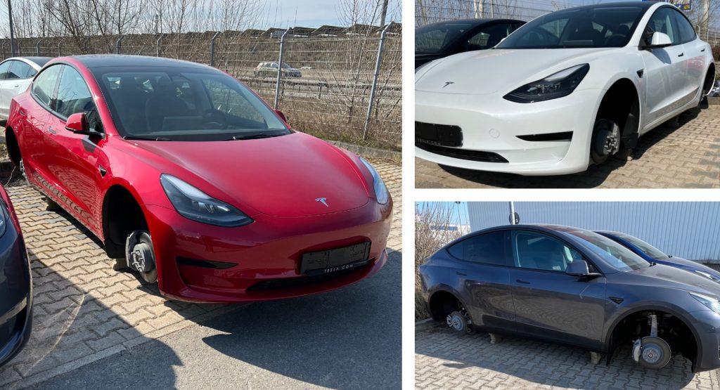  Thieves Steal Wheels And Aero Caps From A Dozen Teslas Parked In German Delivery Center