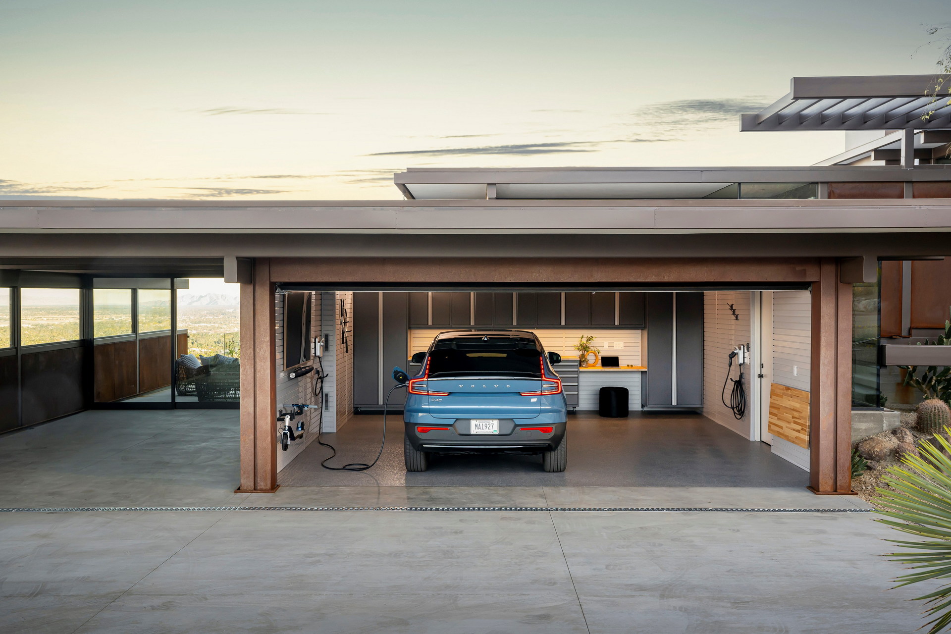 Volvo Helped Designed The Ultimate Electric Car Garage For Luxurious Californian House
