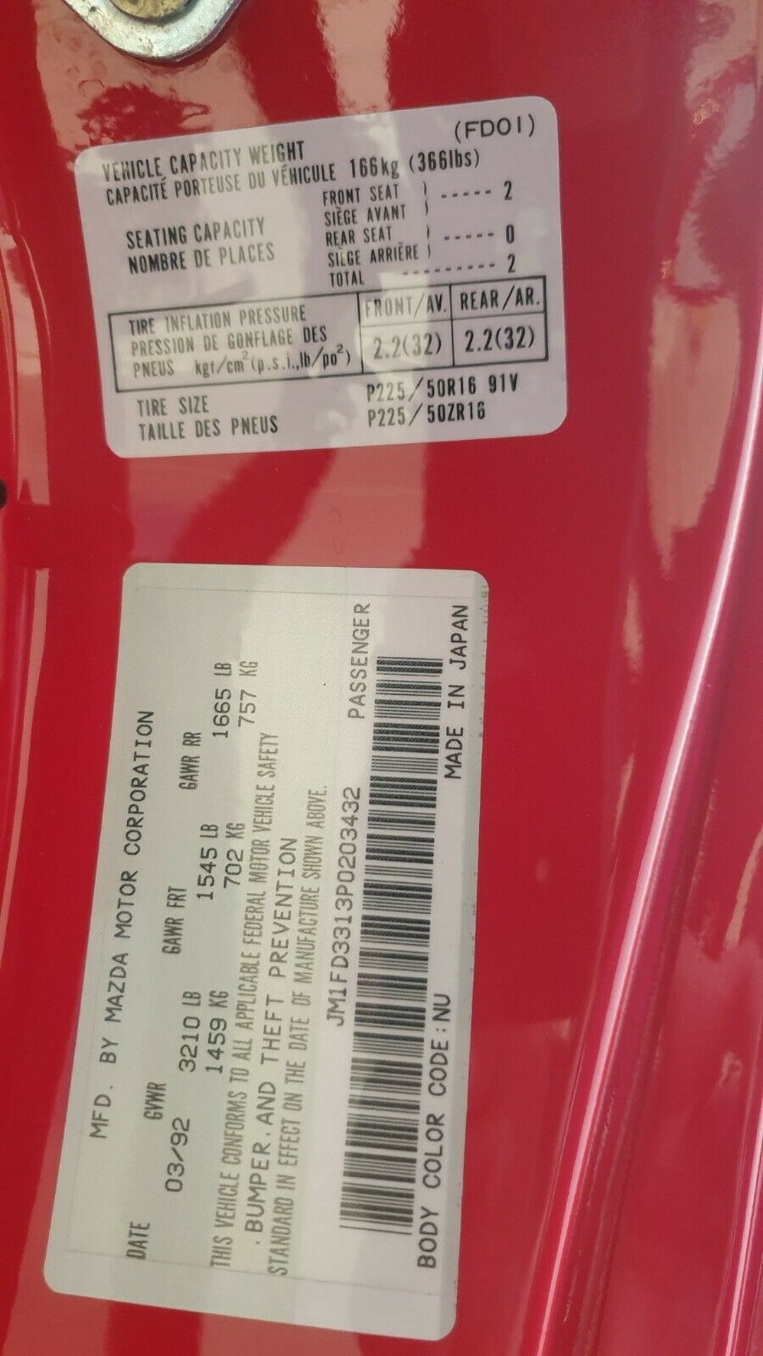 Single-Owner 1992 Mazda RX-7 Has Never Been Driven Outside, Comes With A €159,000 Price Tag