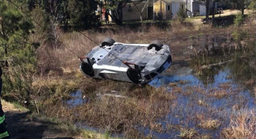  Mass Police Troll Driver Of 2021 Corvette C8 Who Rolled Over In Cranberry Bog