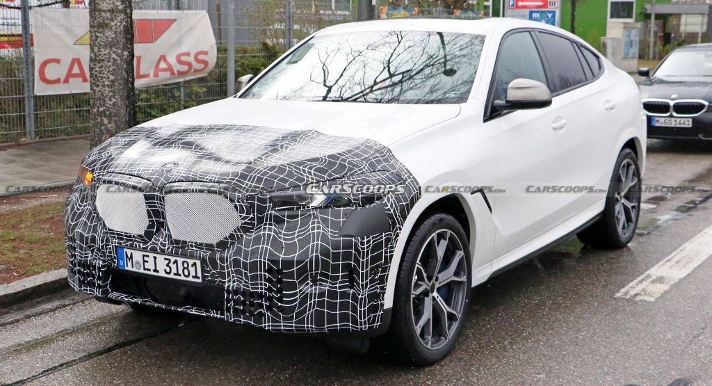  2024 BMW X6 Facelift Spied Again Hiding A Freshened Front End With New Headlamp Signatures