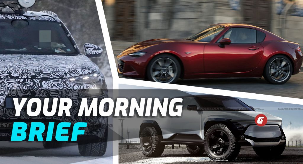  Mazda’s Next-Gen MX-5 Confirmed, Split Headlights Trend, And 2030 Tesla CyberTrail Render: Your Morning Brief