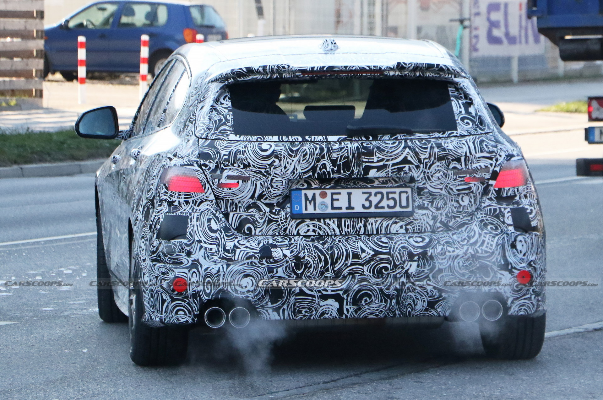 BMW M135i xDrive Facellift Spied With Quad Exhaust Pipes