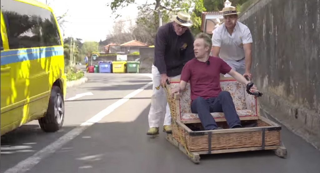  In Portugal, The Finest Way Downhill Is By Wicker Couch