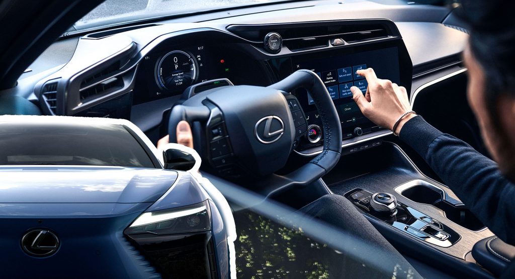  2023 Lexus RZ 450e Shows Its Interior Revealing A Yoke-Style Steering Wheel