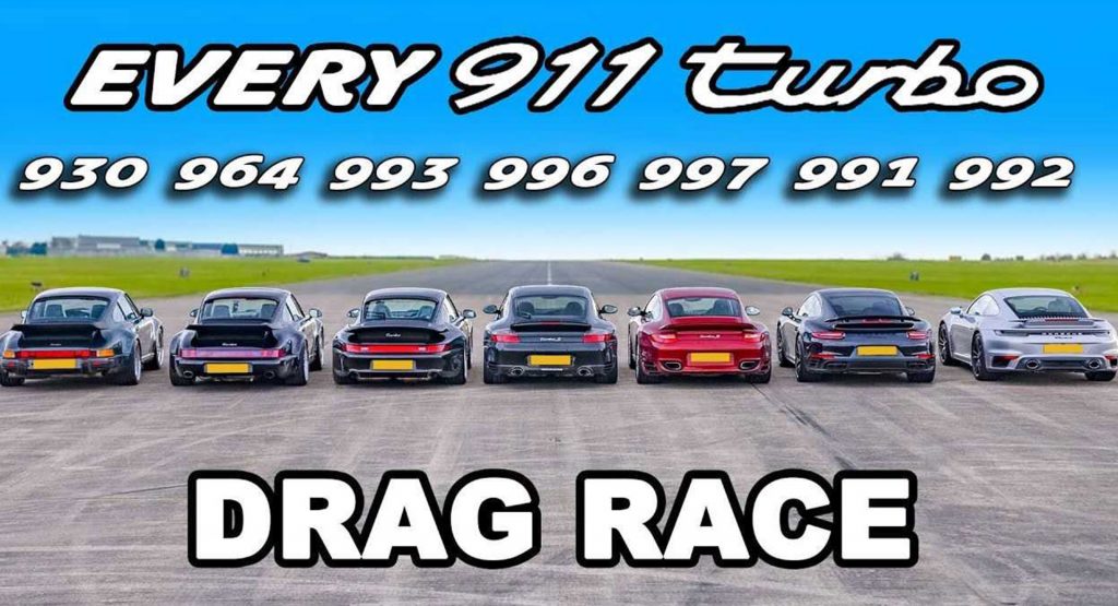  Epic Drag Race Shows All Generations Of The Porsche 911 Turbo Going Toe-To-Toe