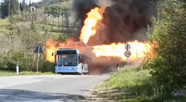 CNG-Powered Bus Explodes Into Flames, Looks Like A Scene From A Hollywood  Movie | Carscoops