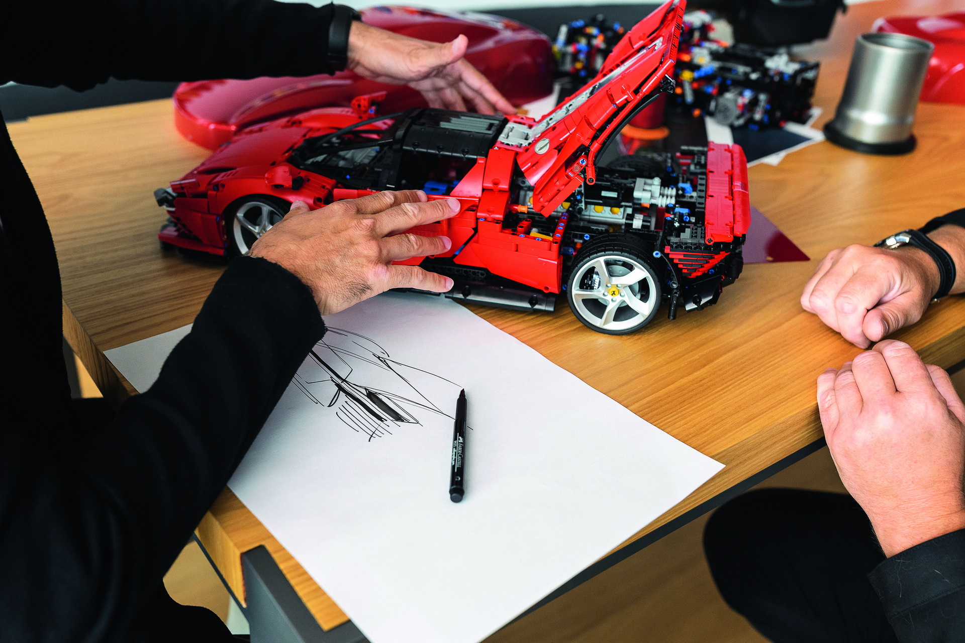 1:8 Scale Ferrari Daytona SP3 LEGO Technic Set Somehow Has Working 8-Speed Sequential Gearbox