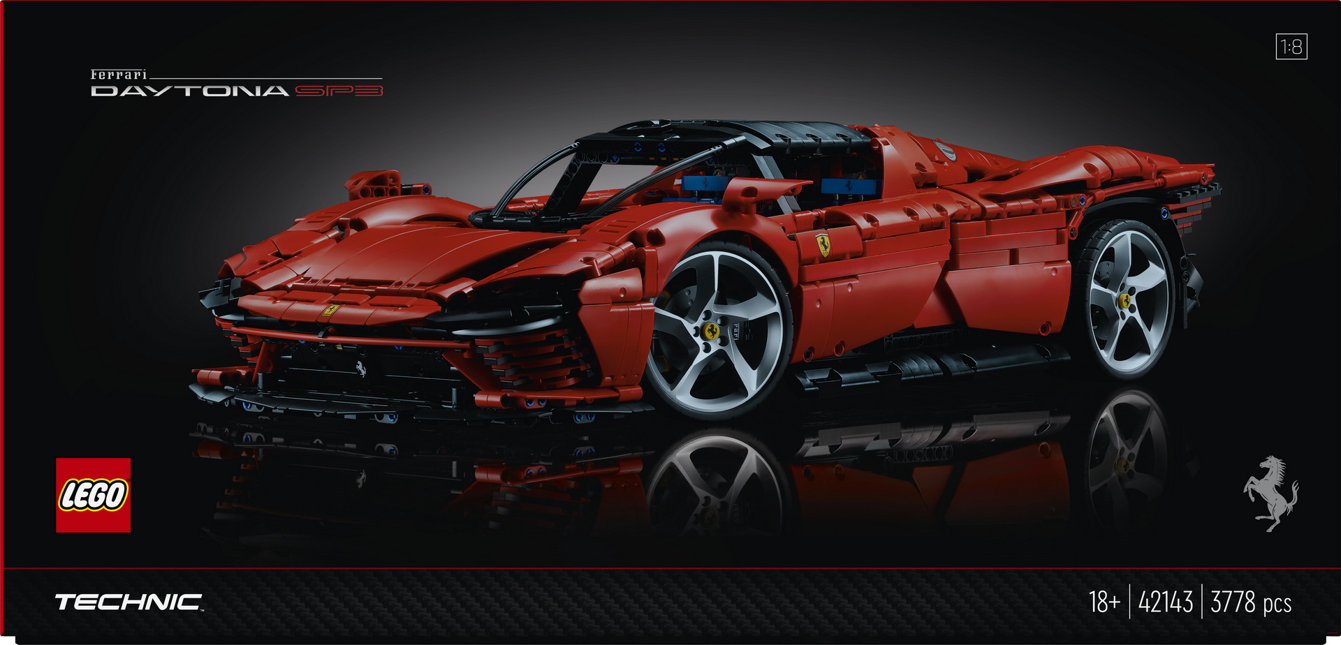 1:8 Scale Ferrari Daytona SP3 LEGO Technic Set Somehow Has Working 8-Speed Sequential Gearbox