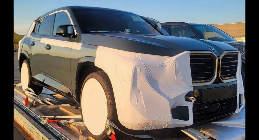 BMW XM Spotted At An Airport With Less Camo, Lots Of Grille