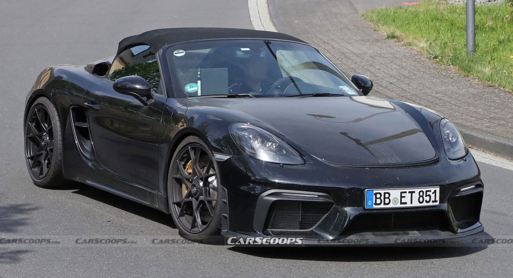  2024 Porsche 718 Boxster Spyder RS Spotted Again Borrowing Heavily From Cayman GT4 RS