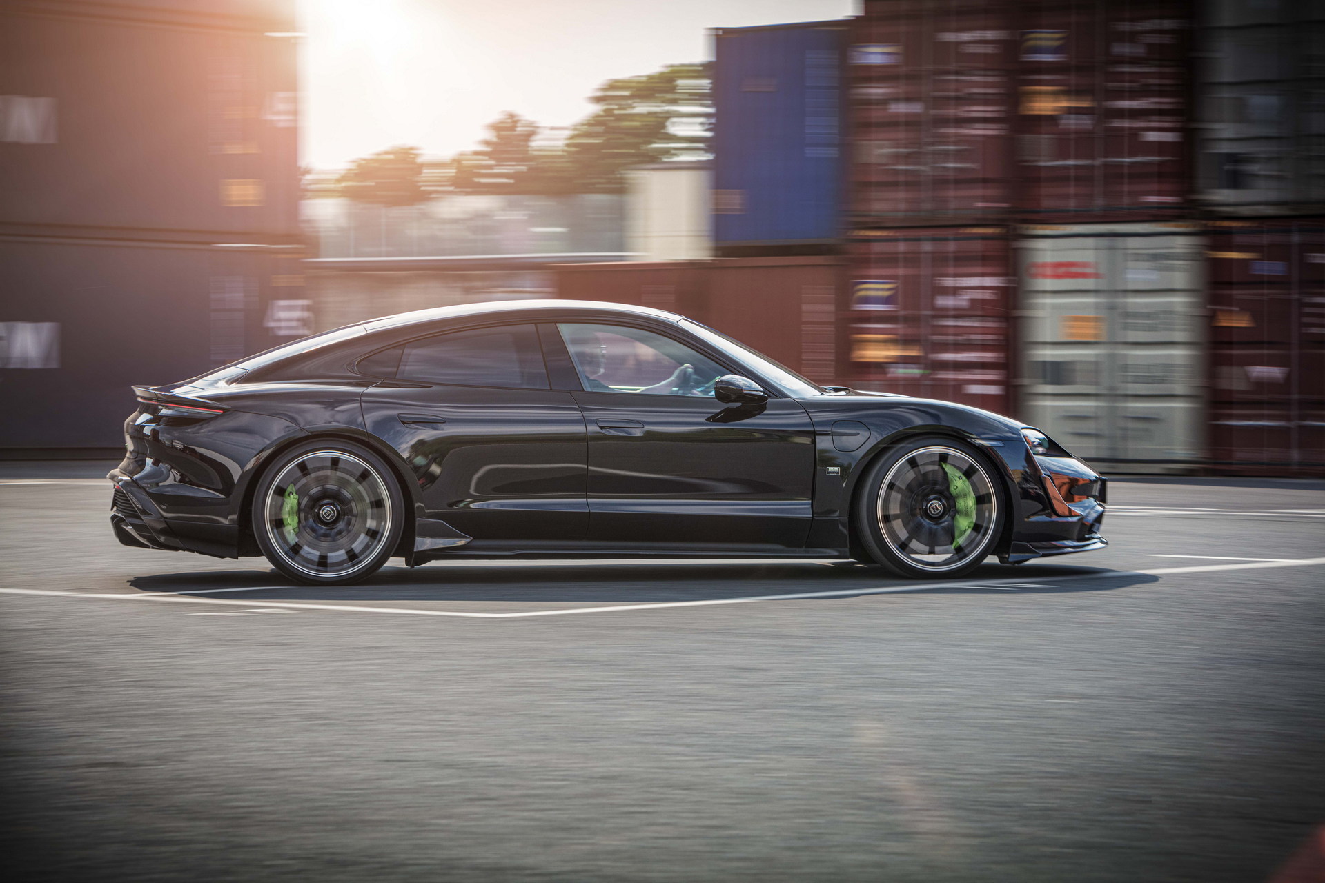 Brabus Upgrades The Porsche Taycan Turbo S With 22-Inch Wheels And A Lime Green Interior