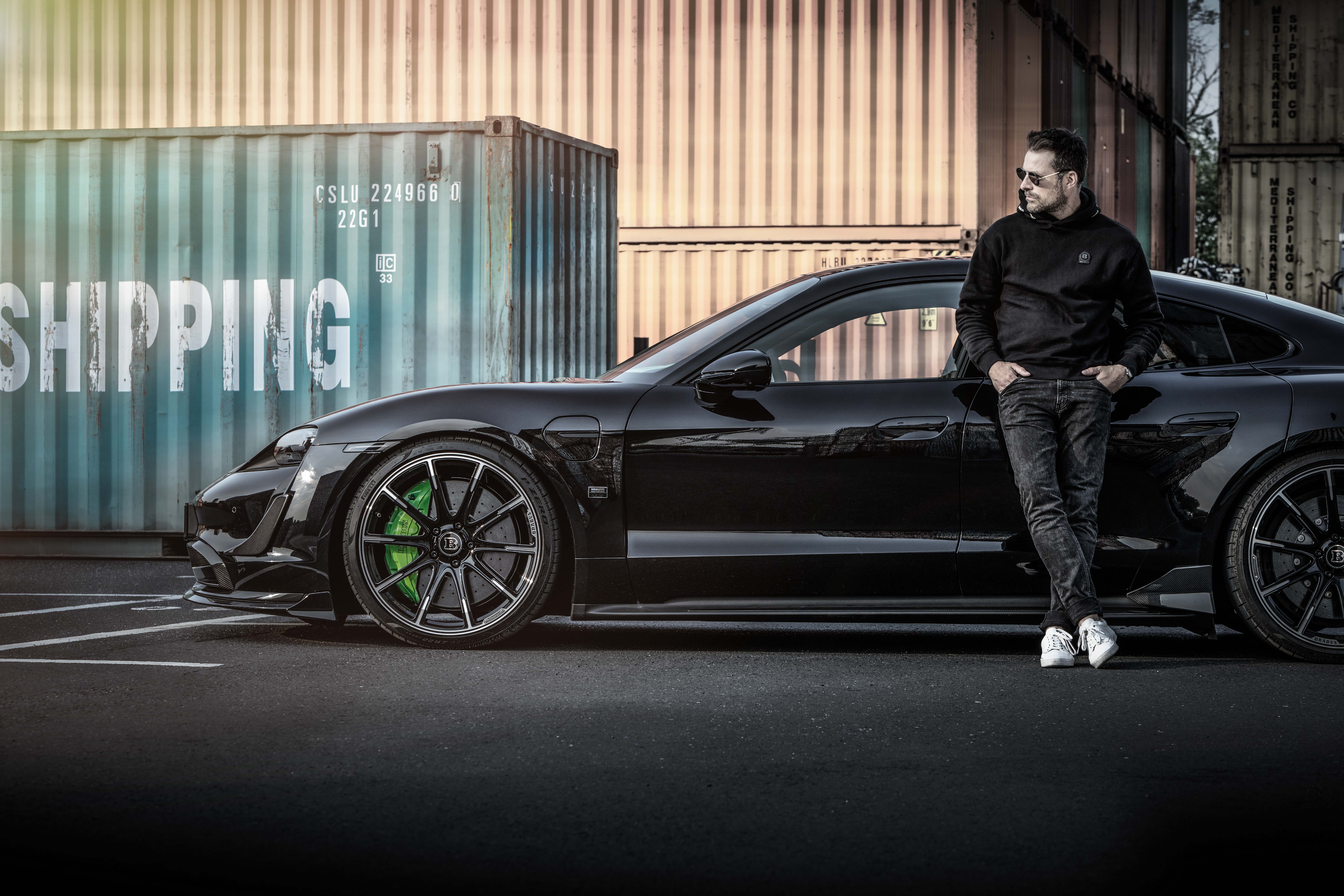 Brabus Upgrades The Porsche Taycan Turbo S With 22-Inch Wheels And A Lime Green Interior