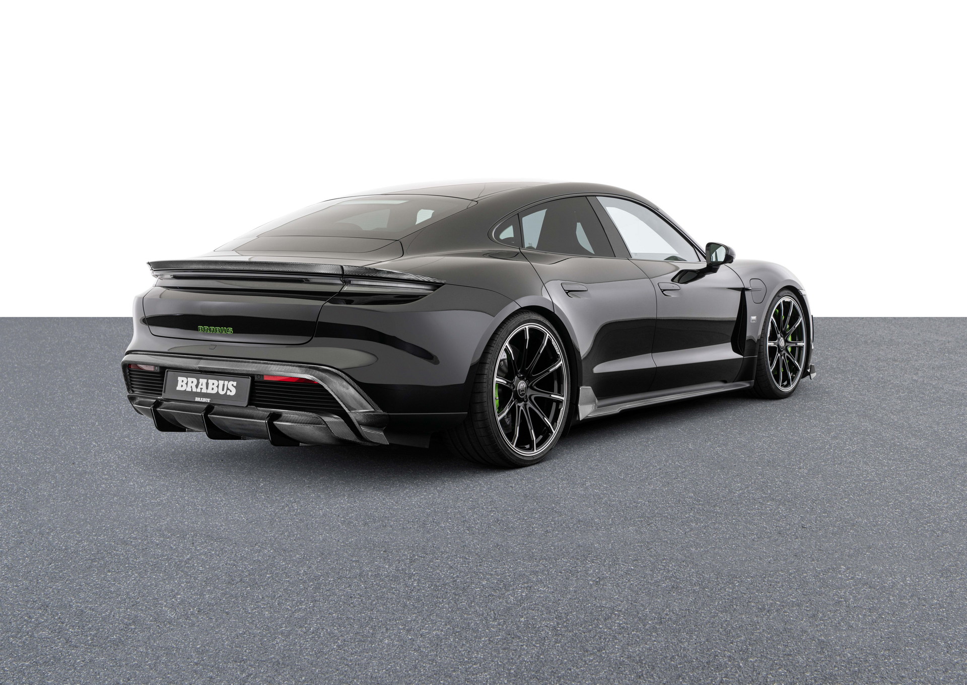 Brabus Upgrades The Porsche Taycan Turbo S With 22-Inch Wheels And A Lime Green Interior