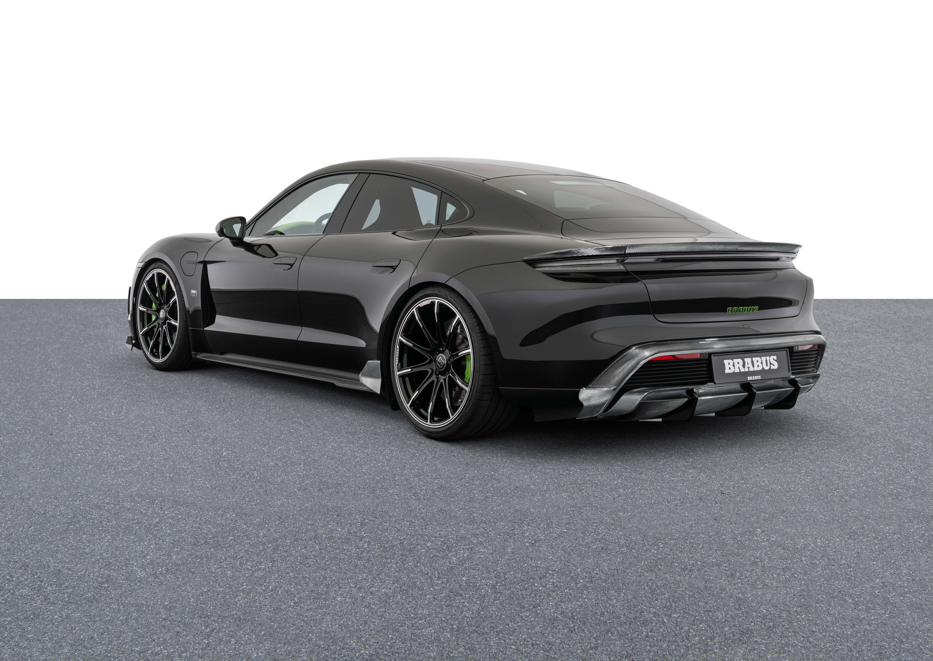 Brabus Upgrades The Porsche Taycan Turbo S With 22-Inch Wheels And A Lime Green Interior