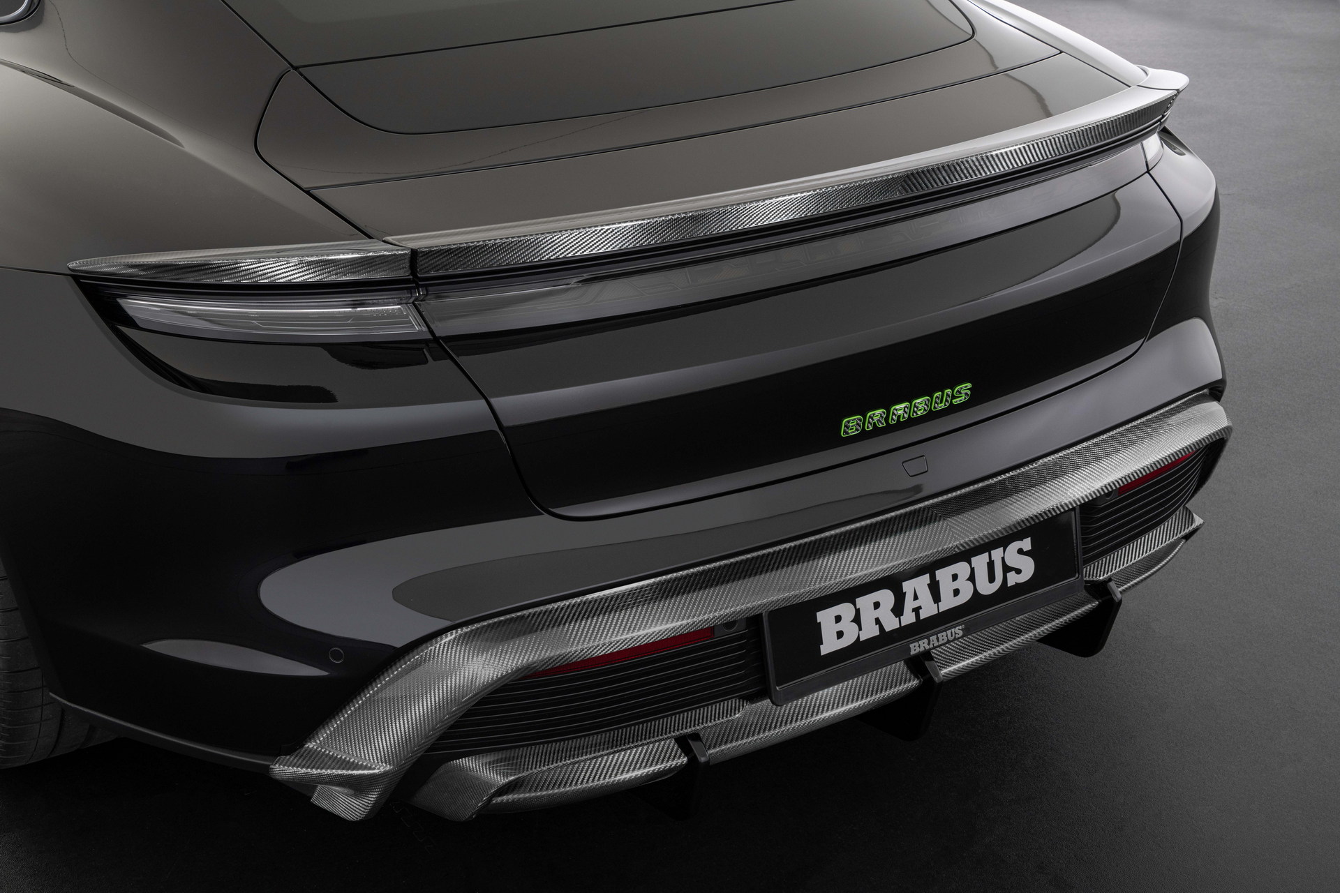 Brabus Upgrades The Porsche Taycan Turbo S With 22-Inch Wheels And A Lime Green Interior