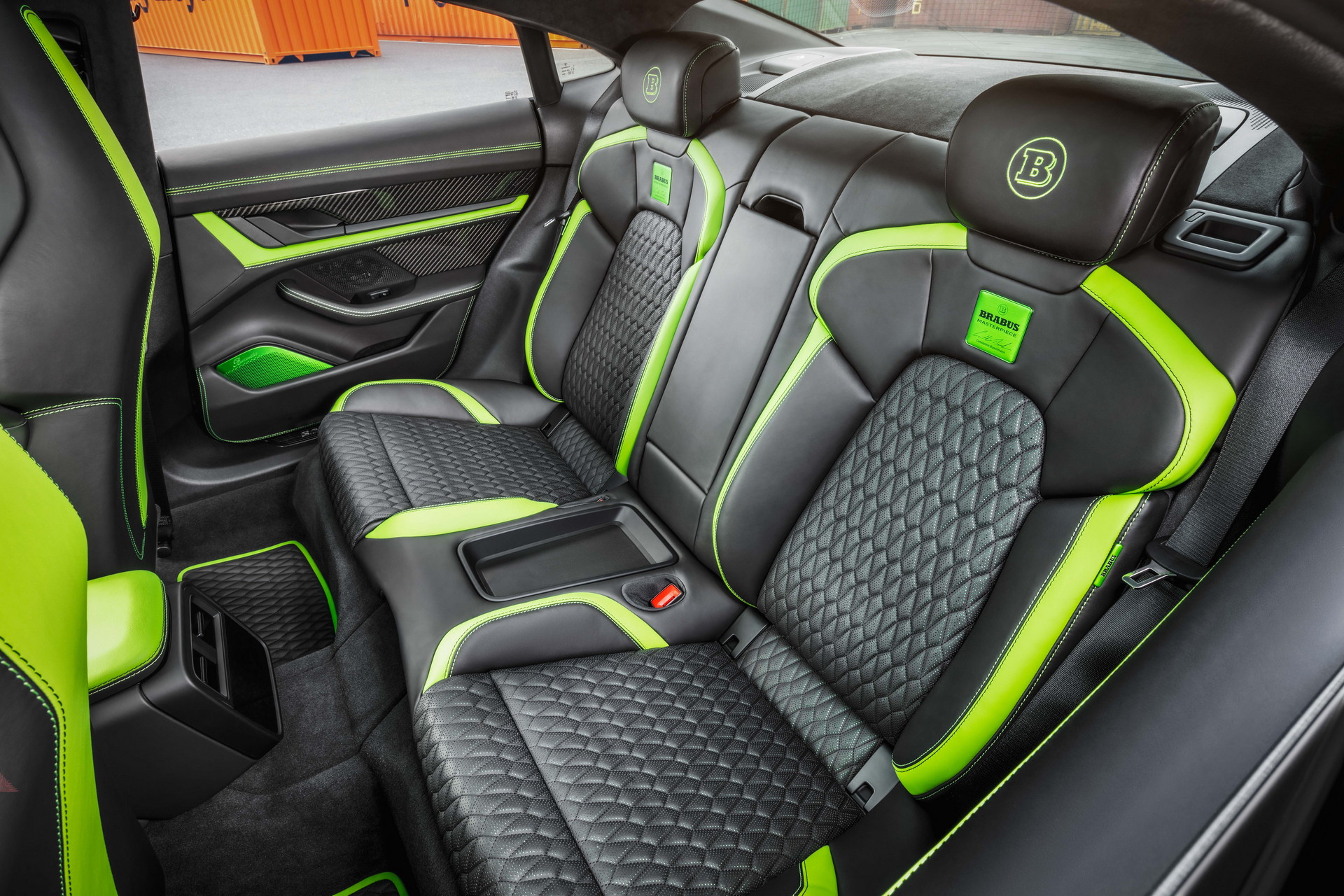 Brabus Upgrades The Porsche Taycan Turbo S With 22-Inch Wheels And A Lime Green Interior