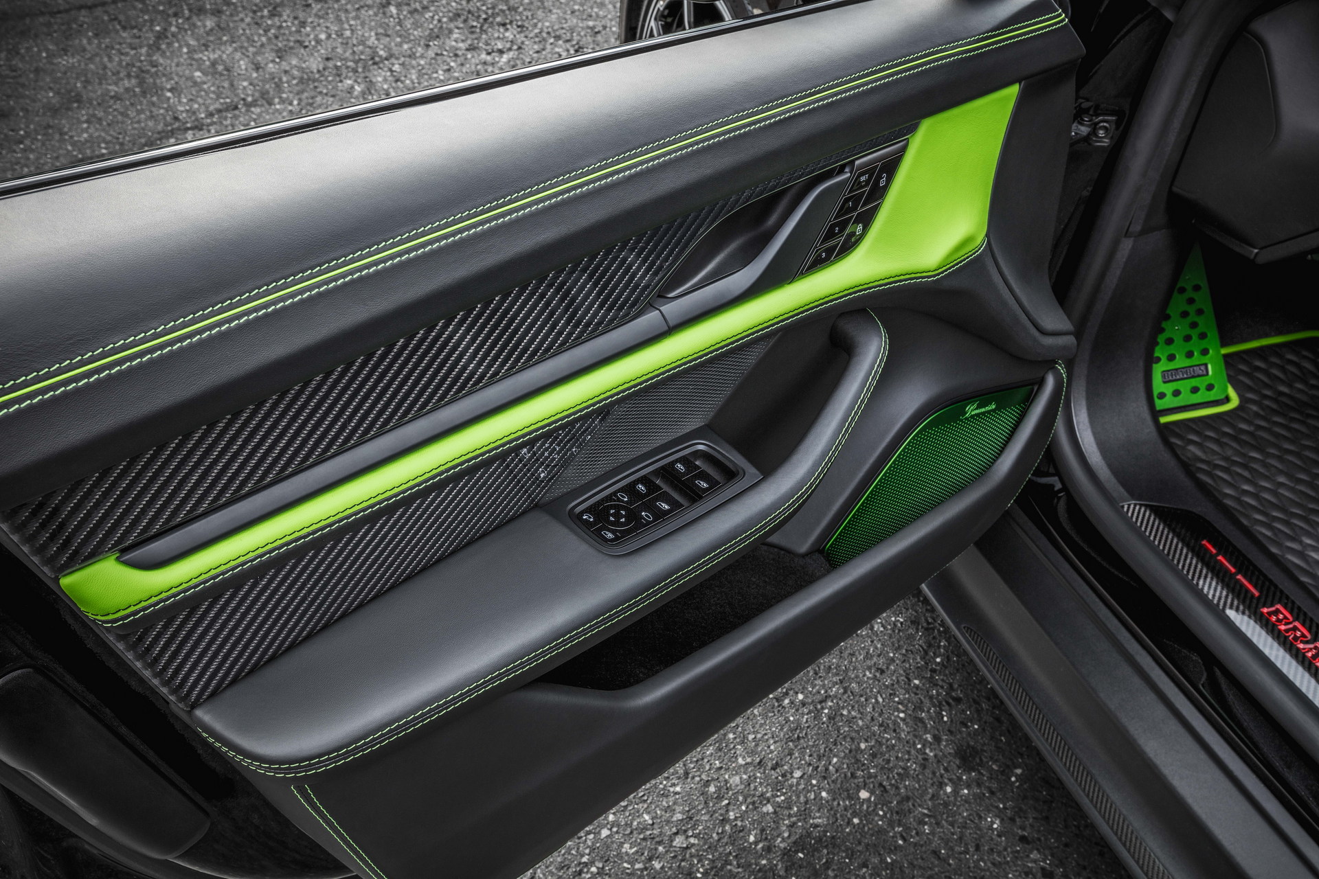 Brabus Upgrades The Porsche Taycan Turbo S With 22-Inch Wheels And A Lime Green Interior
