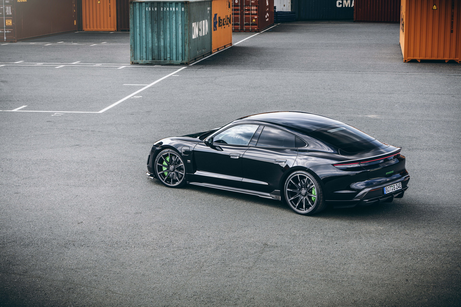 Brabus Upgrades The Porsche Taycan Turbo S With 22-Inch Wheels And A Lime Green Interior