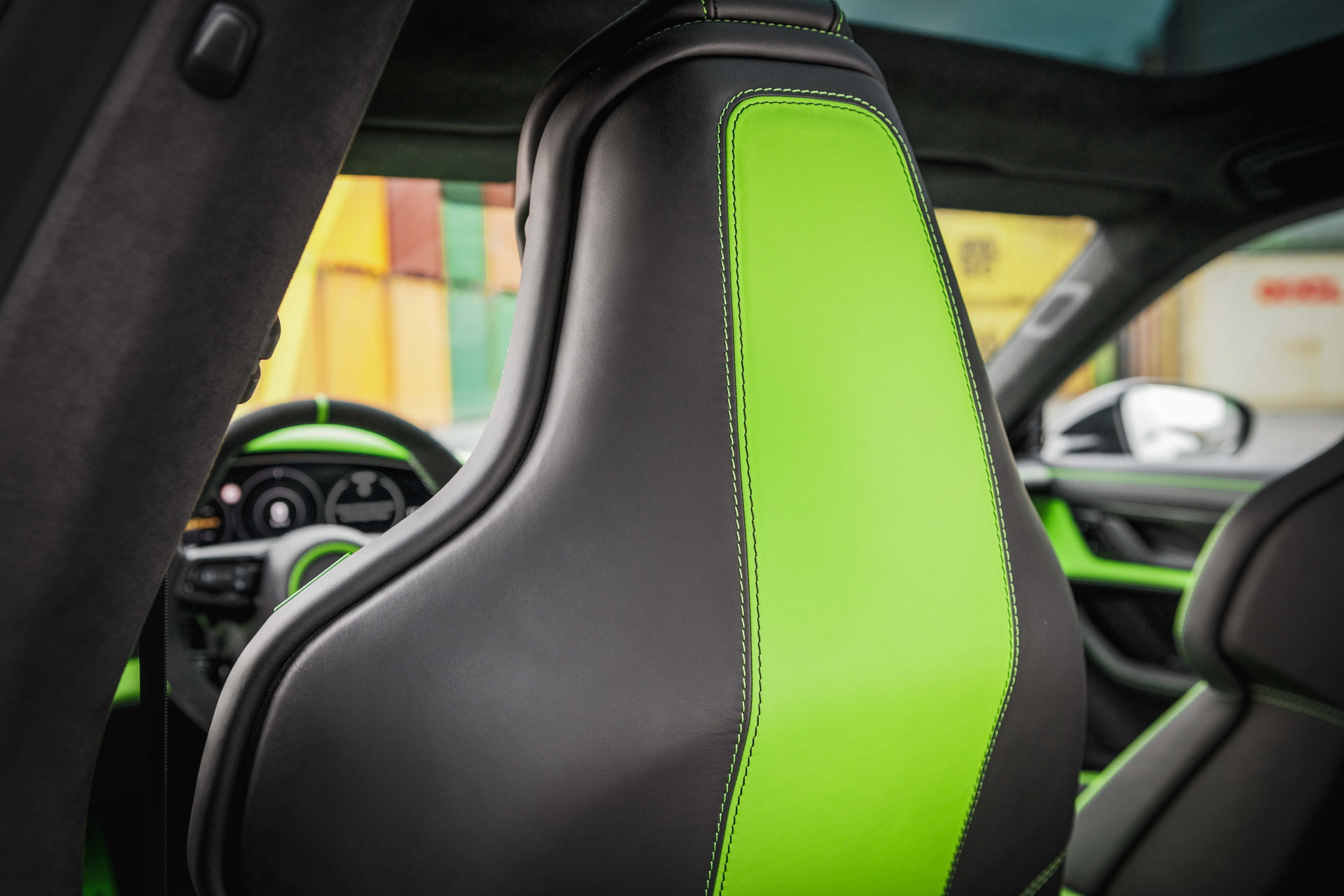 Brabus Upgrades The Porsche Taycan Turbo S With 22-Inch Wheels And A Lime Green Interior