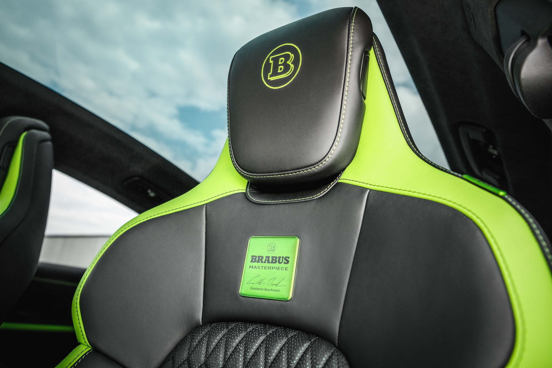 Brabus Upgrades The Porsche Taycan Turbo S With 22-Inch Wheels And A Lime Green Interior
