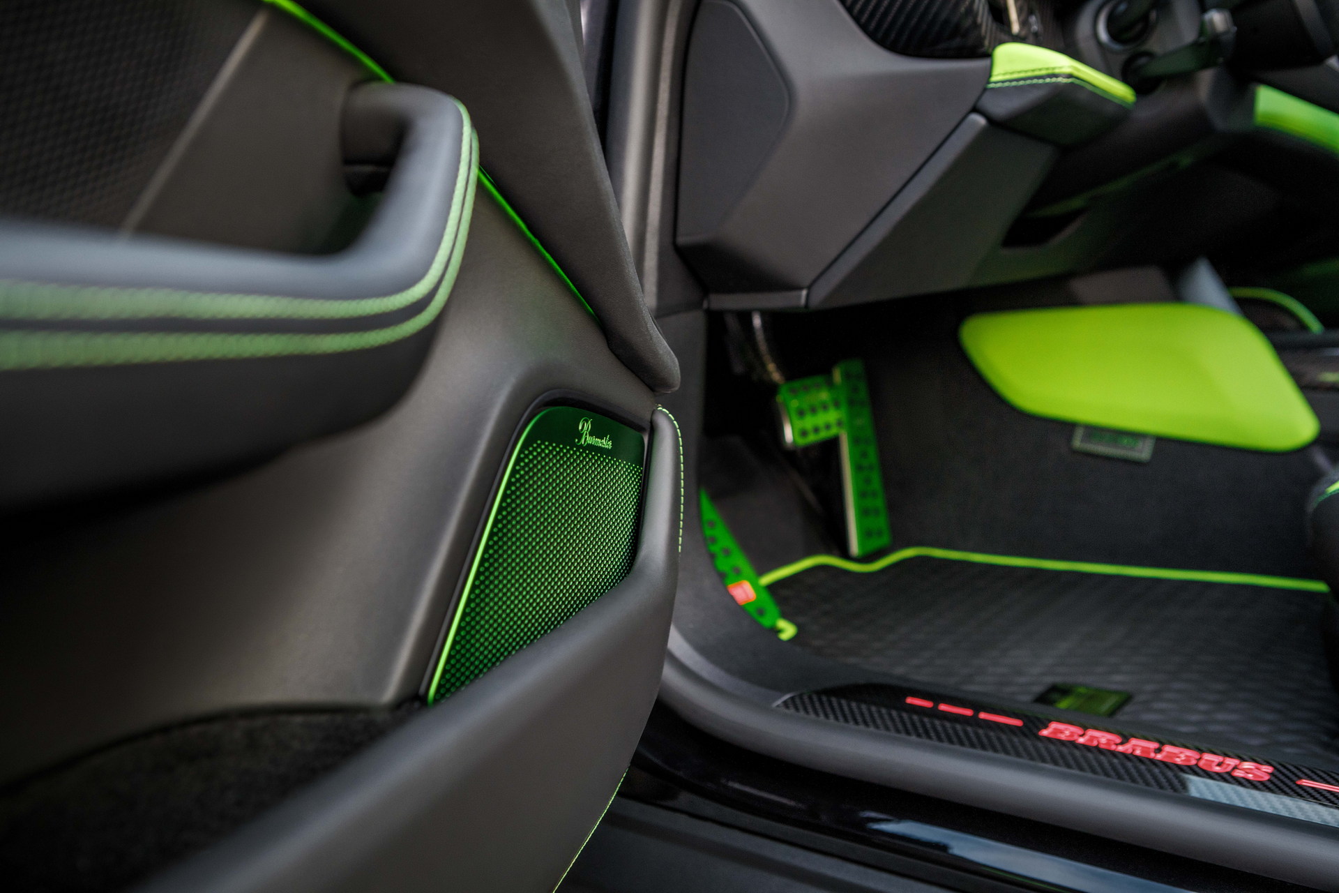 Brabus Upgrades The Porsche Taycan Turbo S With 22-Inch Wheels And A Lime Green Interior