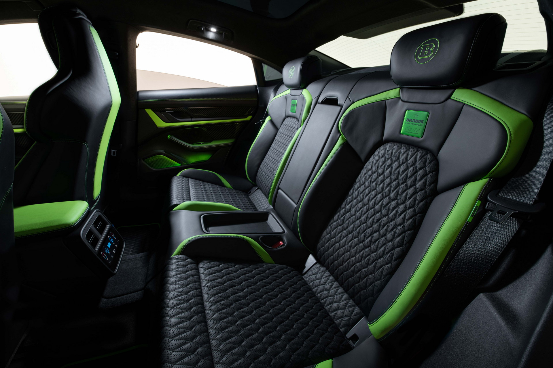 Brabus Upgrades The Porsche Taycan Turbo S With 22-Inch Wheels And A Lime Green Interior