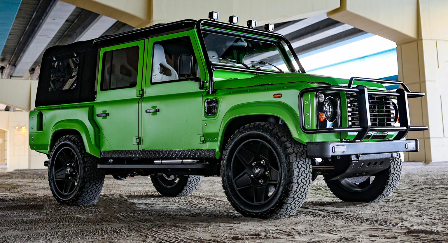 LT1-Powered Land Rover Defender In Lamborghini Verde Mantis Is ...